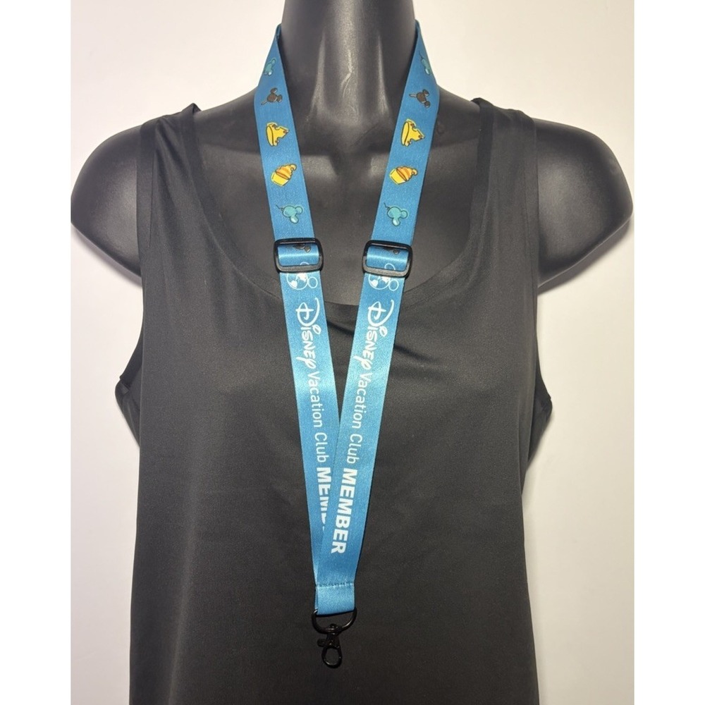 Disney Vacation Club Member Adjustable Lanyard Blue Snack Symbols 2024 DVC